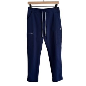 Figs Yola Elastic Waistband Skinny Scrub Pants Bottoms Navy Blue OG TW2000 XS P